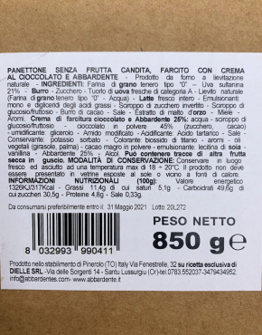 Panettone cioccolato e abbardente - distillerie lussurgesi