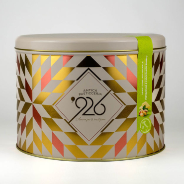Panettone Pistacchio e Cioccolato bianco Tre Janas latta